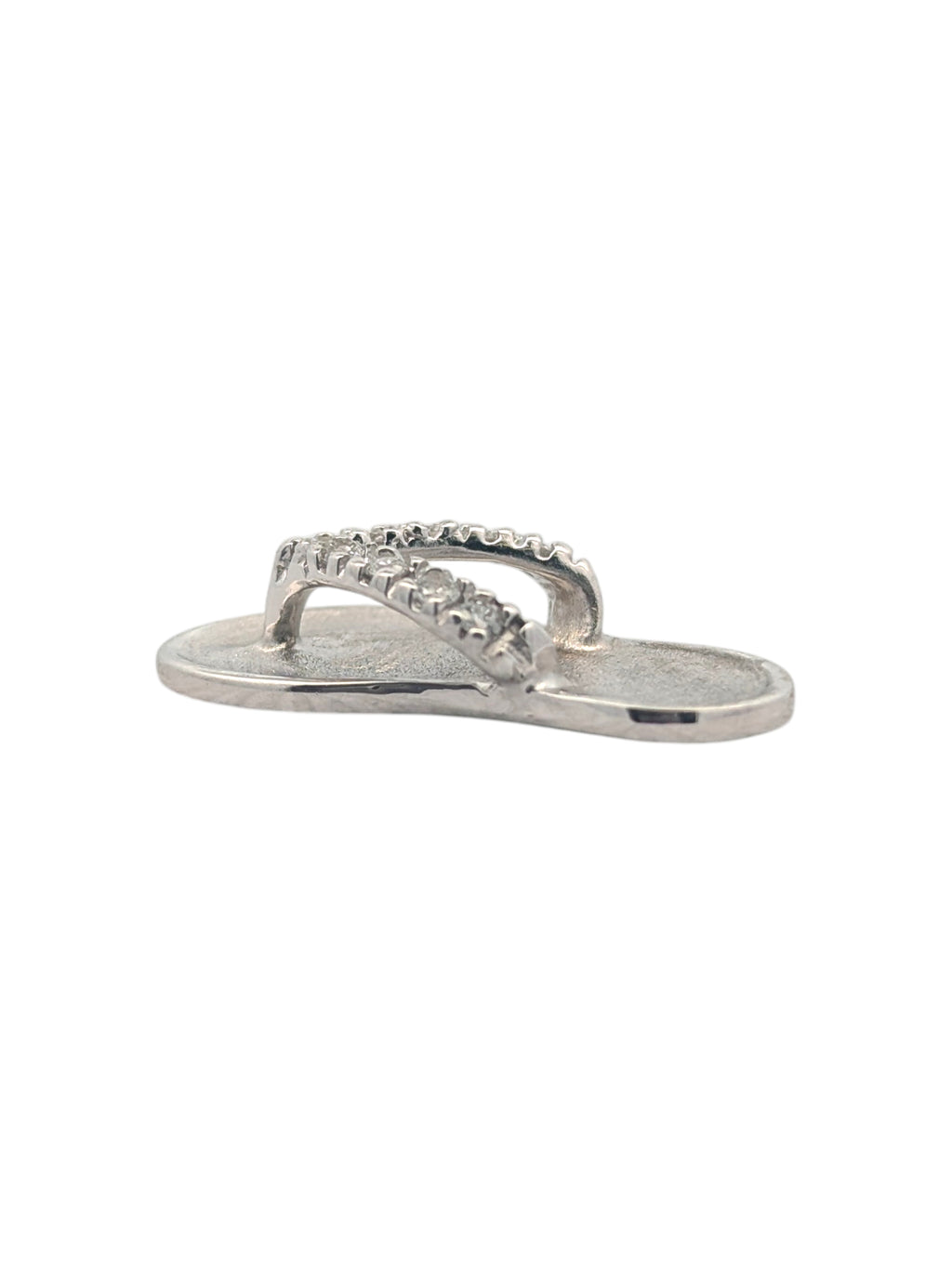 Vintage 14K White Gold Flip Flop Pendant