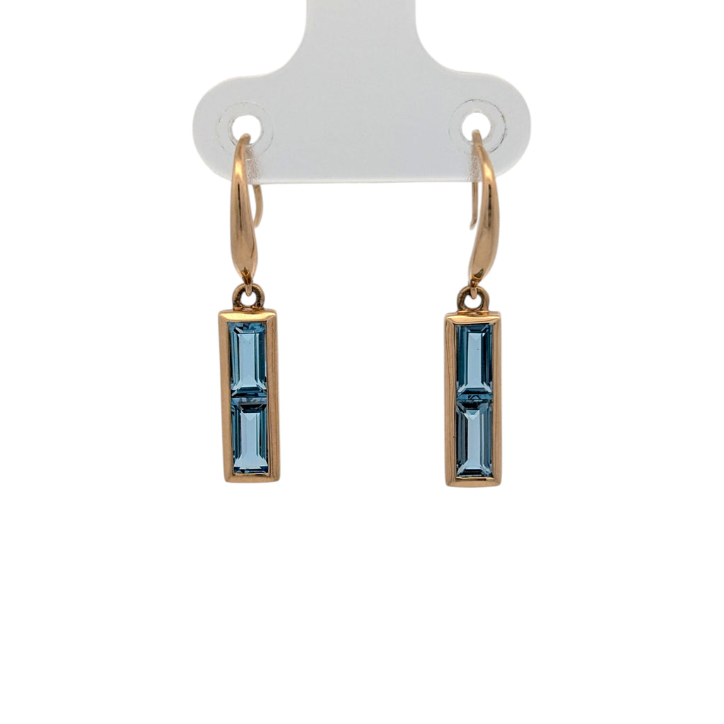 14K Yellow Gold and Topaz Earrings