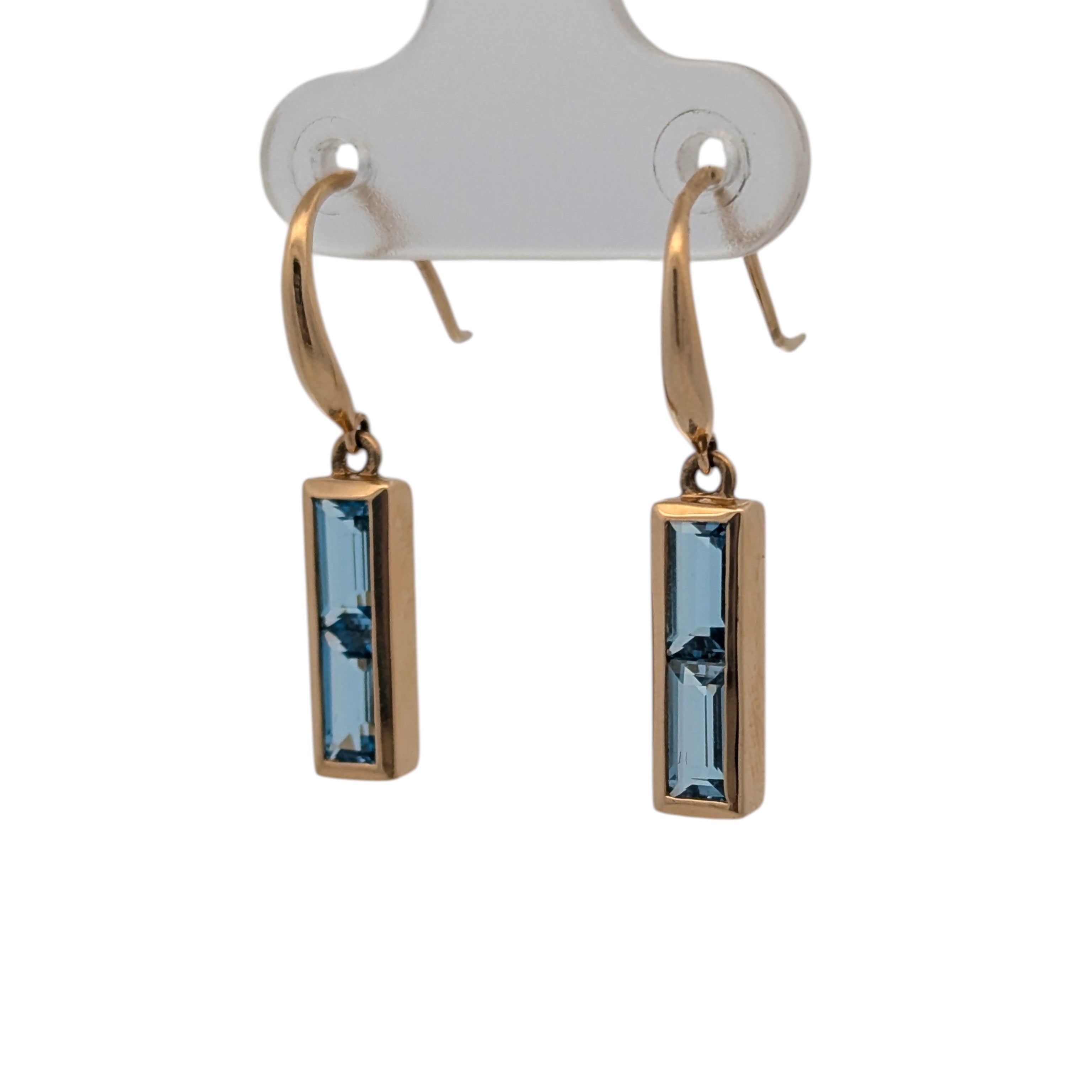 14K Yellow Gold and Topaz Earrings