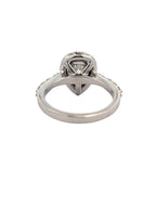 14K White Gold Engagement Ring with Pear Shaped Diamond