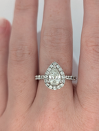 14K White Gold Engagement Ring with Pear Shaped Diamond