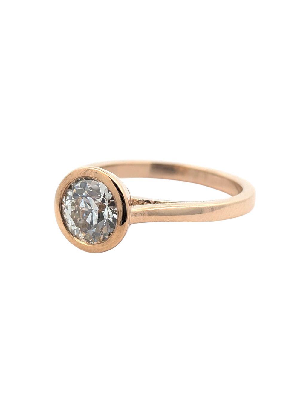Bezel Set Cathedral Shank Engagement Ring [Made to Order]