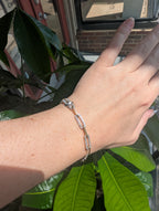 14K Yellow and White Gold Diamond Paperclip Tennis Bracelet