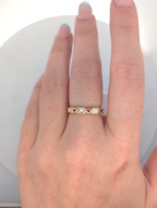 14K Yellow Gold Bezel Set Diamond and Ruby Band