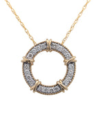 14K Two Tone Circle Pendant