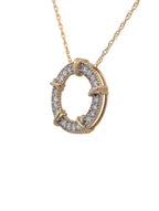 14K Two Tone Circle Pendant