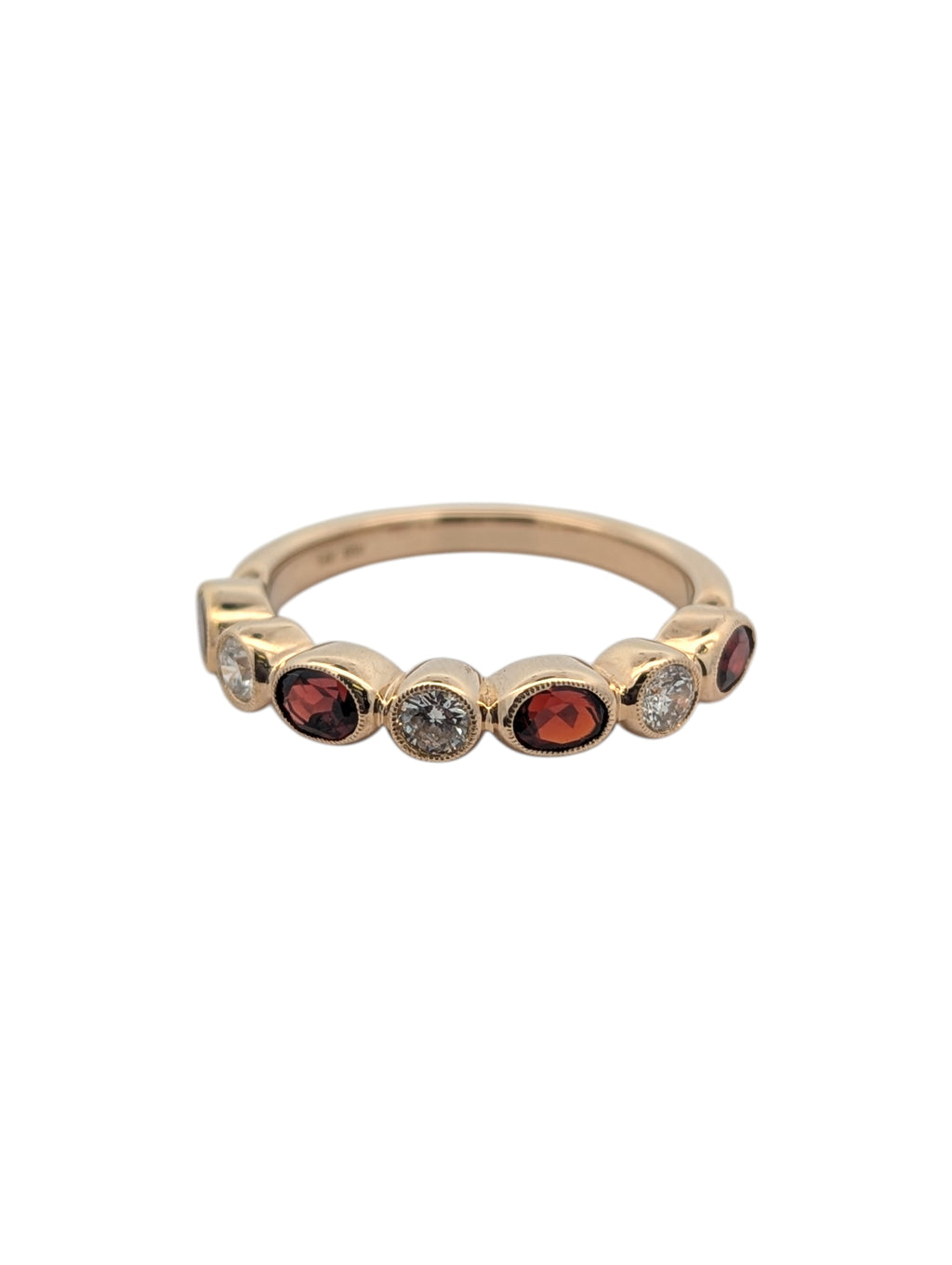 Gemstone and Diamond Bezel Set Band