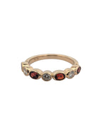 Gemstone and Diamond Bezel Set Band