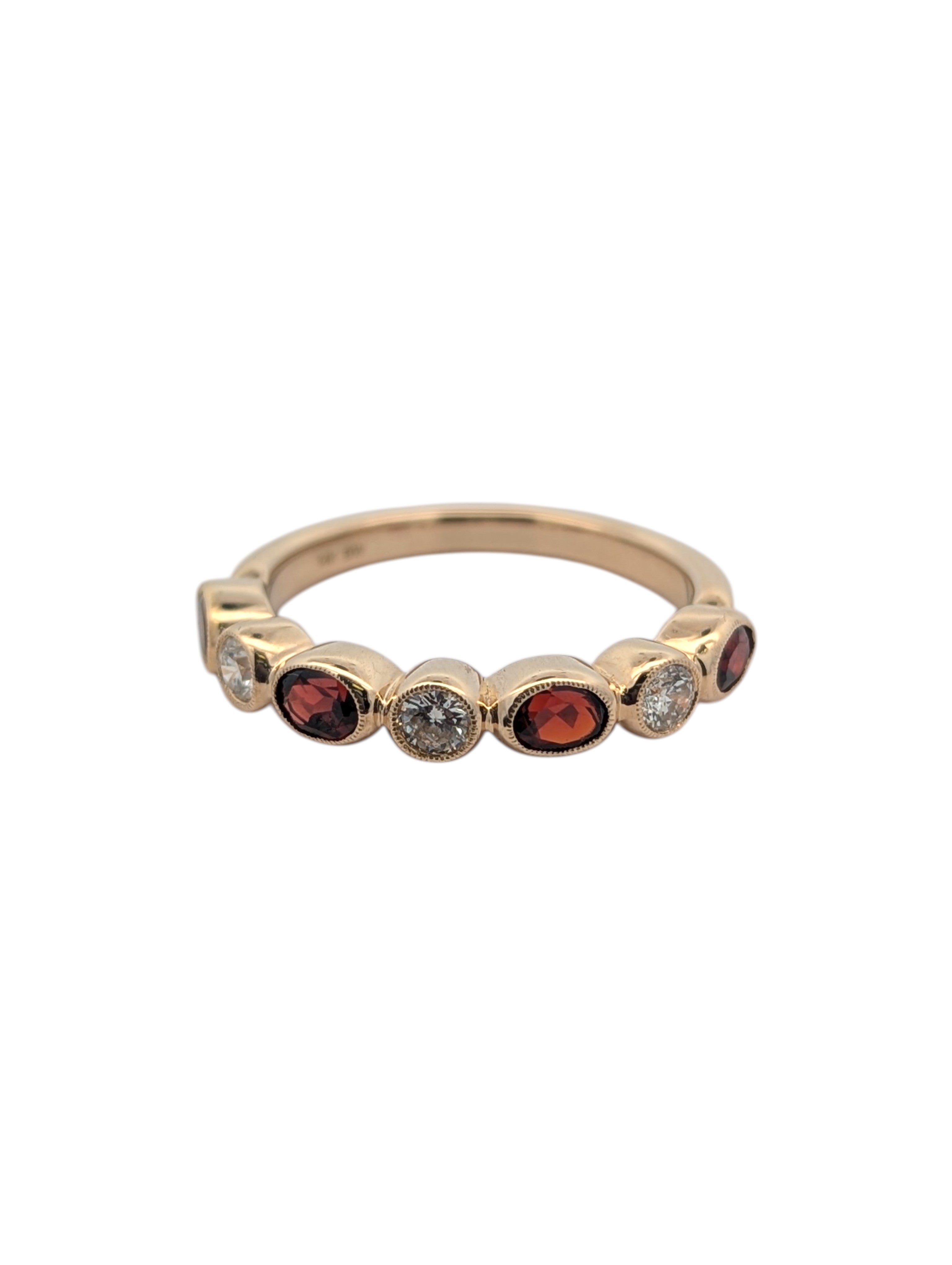 Gemstone and Diamond Bezel Set Band