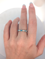 Gemstone and Diamond Bezel Set Band