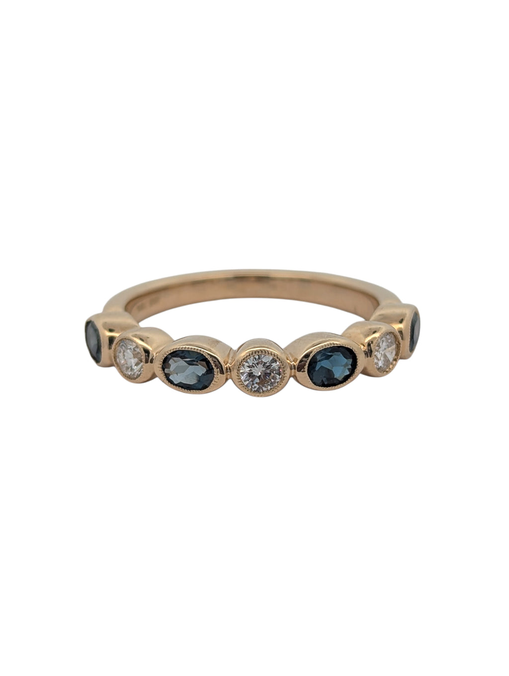 Gemstone and Diamond Bezel Set Band