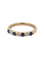 14K Yellow Gold Sapphire and Diamond Band