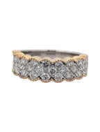 14K Two Tone Scalloped Anniversary Band