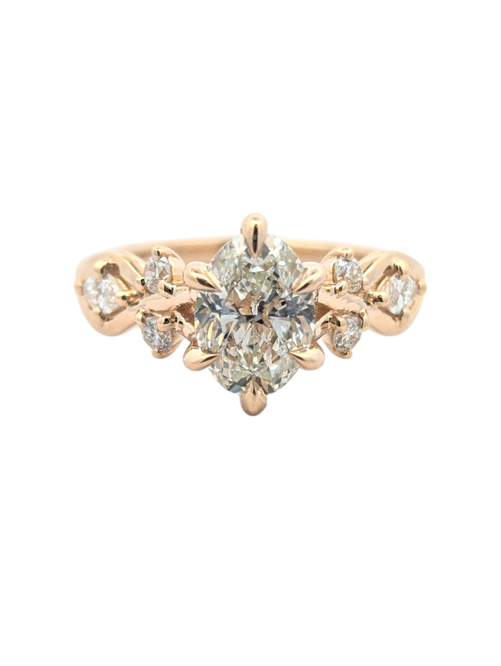 "Missy's Ring" - 14K Yellow Gold Floral Engagement Ring [Made to Order]