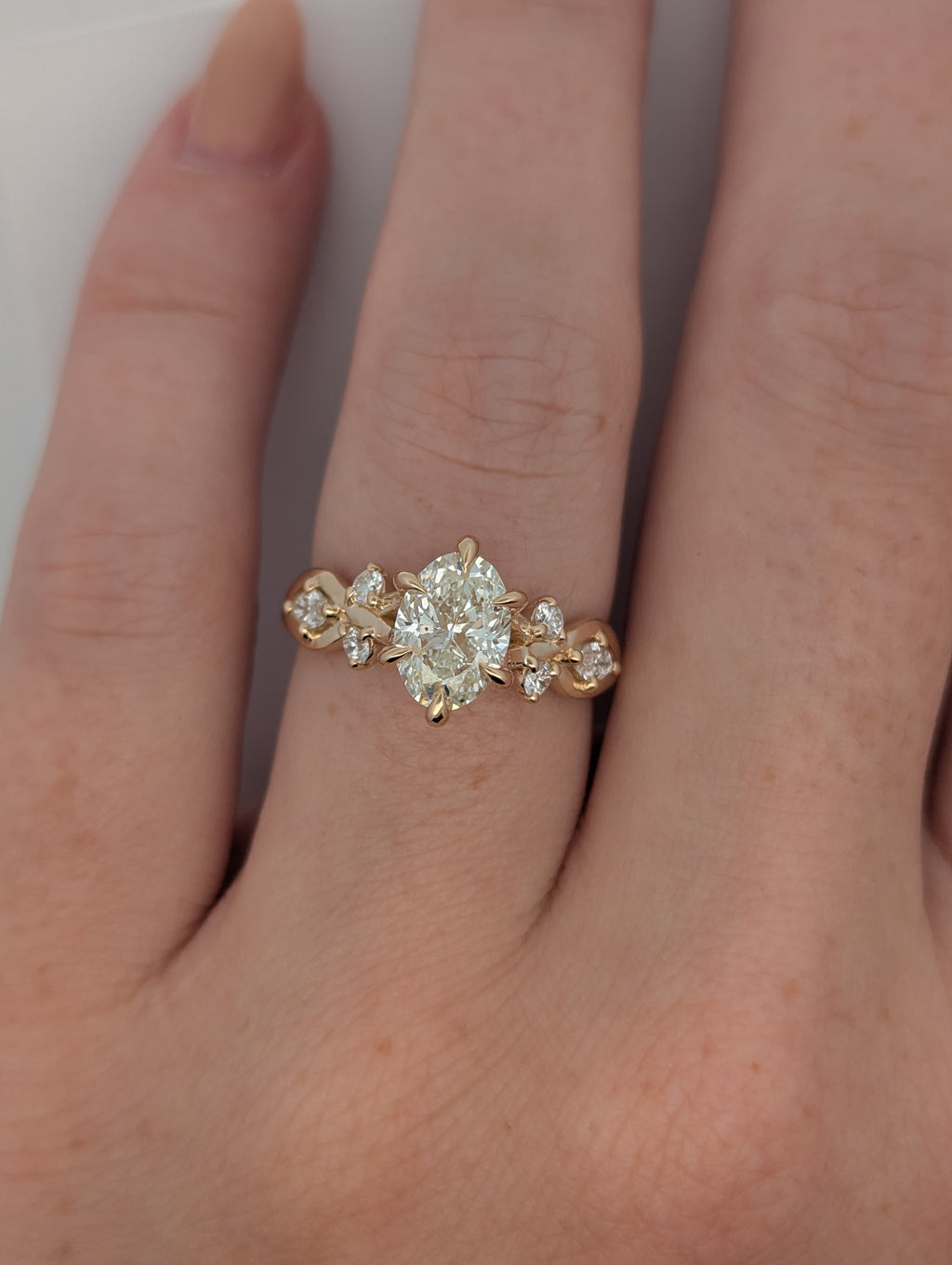 "Missy's Ring" - 14K Yellow Gold Floral Engagement Ring [Made to Order]