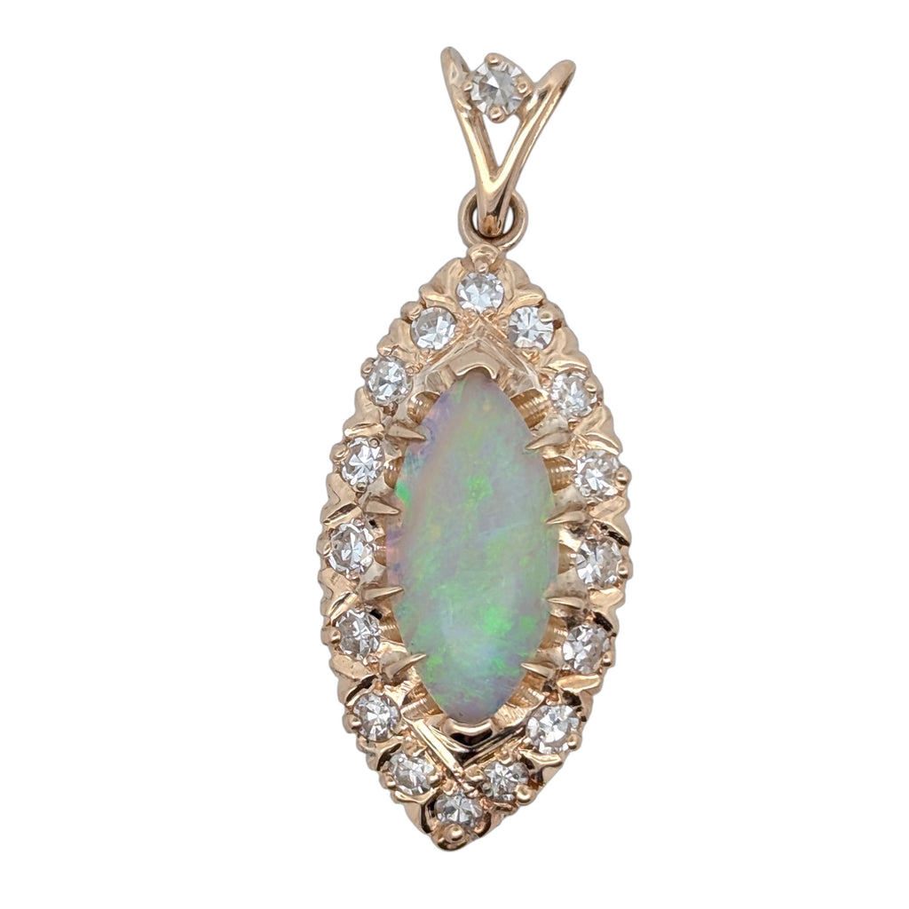 Vintage Opal and Diamond Pendant