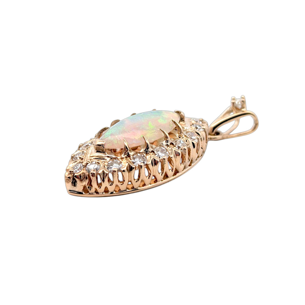 Vintage Opal and Diamond Pendant