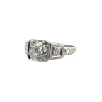 Vintage Platinum Old Mine Cut Engagement Ring