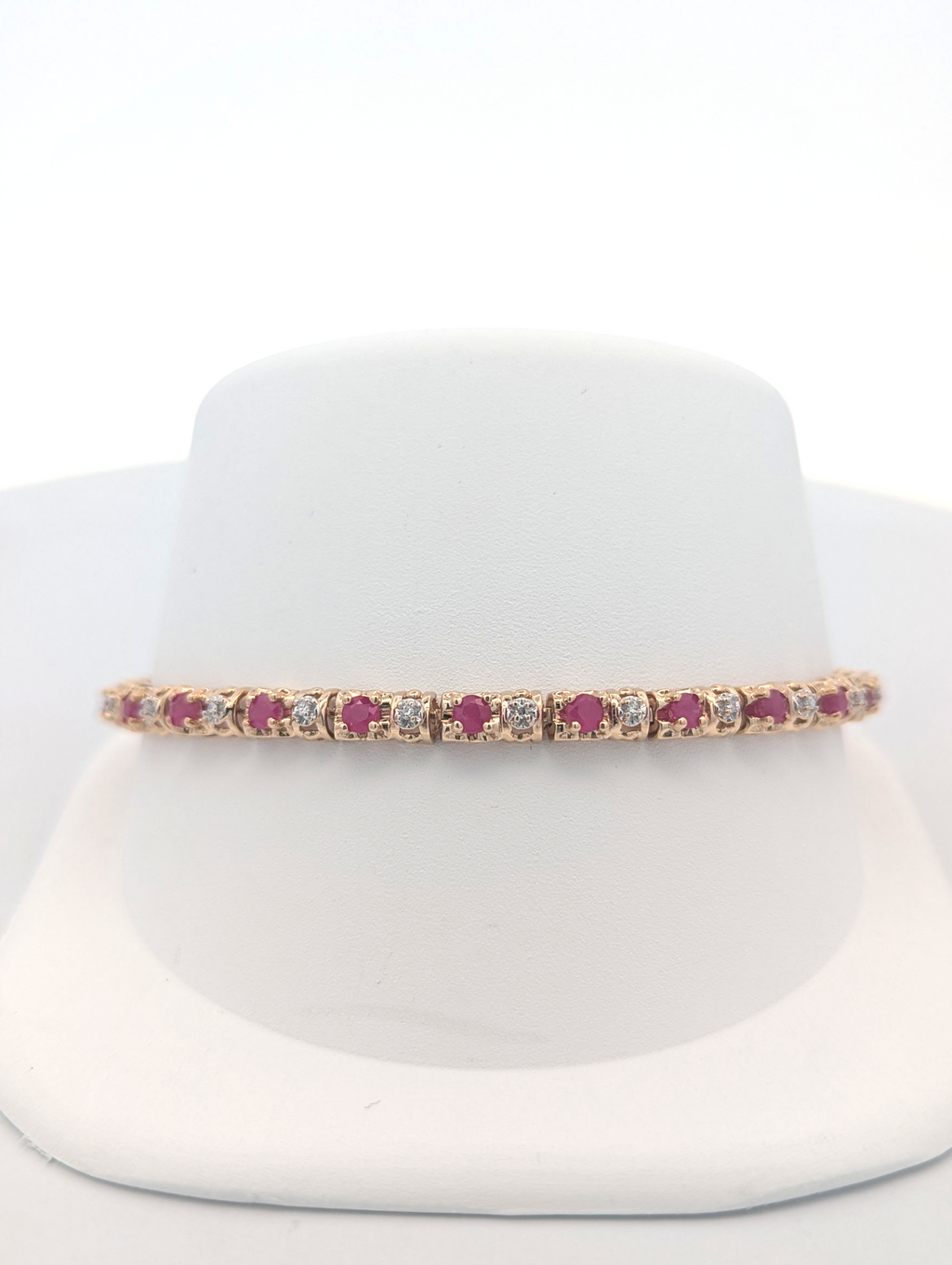 Vintage 10K Ruby and Diamond Bracelet
