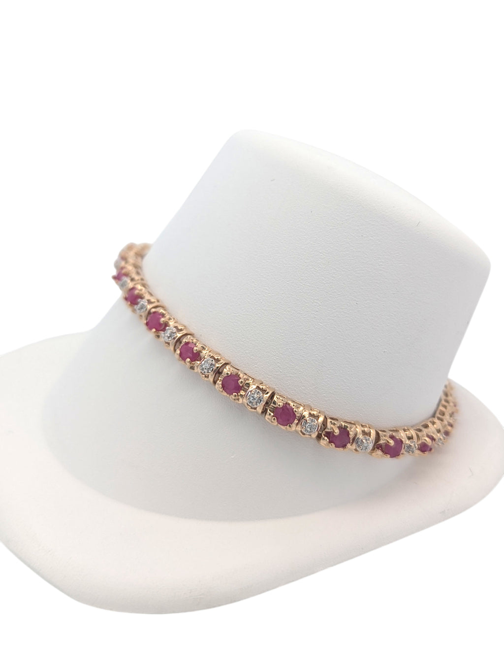 Vintage 10K Ruby and Diamond Bracelet