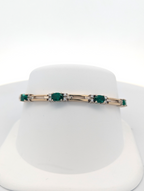 Vintage 14K Yellow Gold Emerald Bracelet