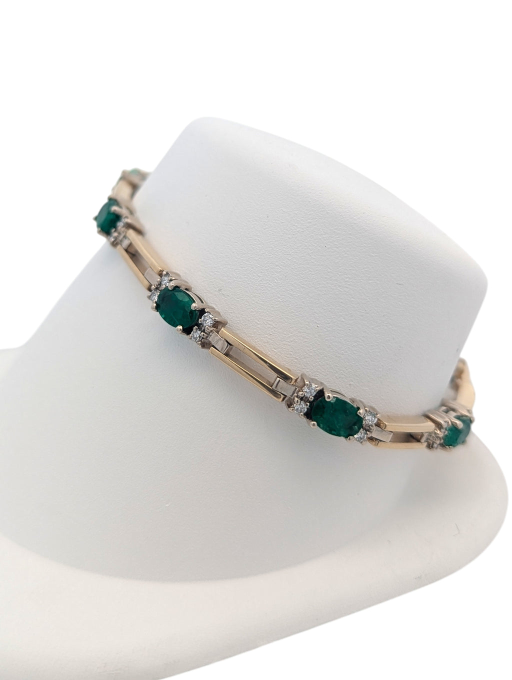 Vintage 14K Yellow Gold Emerald Bracelet
