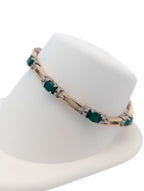 Vintage 14K Yellow Gold Emerald Bracelet