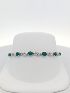 Vintage 14K White Gold and Emerald Bracelet
