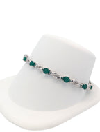 Vintage 14K White Gold and Emerald Bracelet