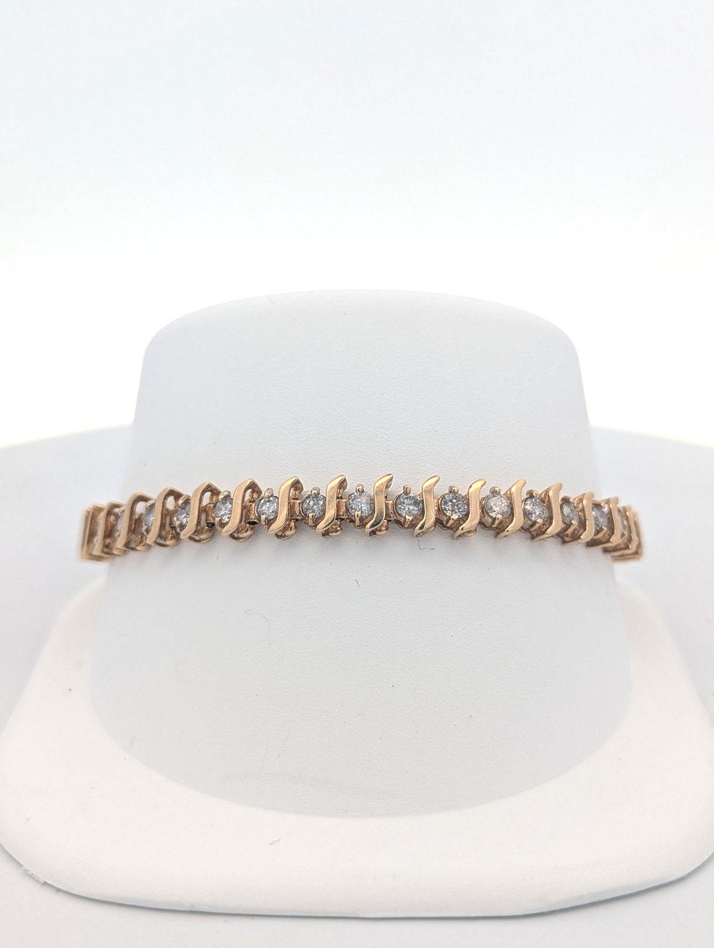 Vintage 10K Yellow Gold S-Link Tennis Bracelet