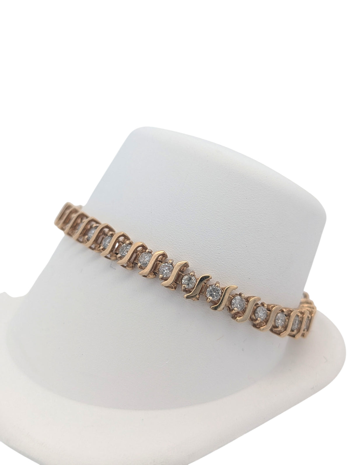 Vintage 10K Yellow Gold S-Link Tennis Bracelet