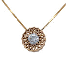14K Yellow Gold Lattice Pendant