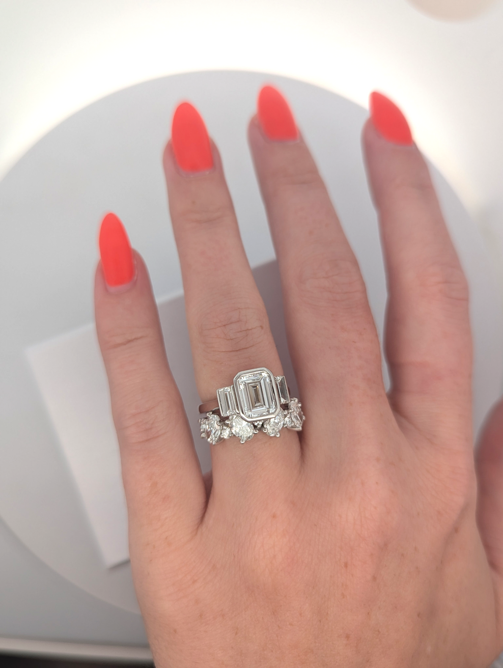 Oval and Round Lab Diamond Band
