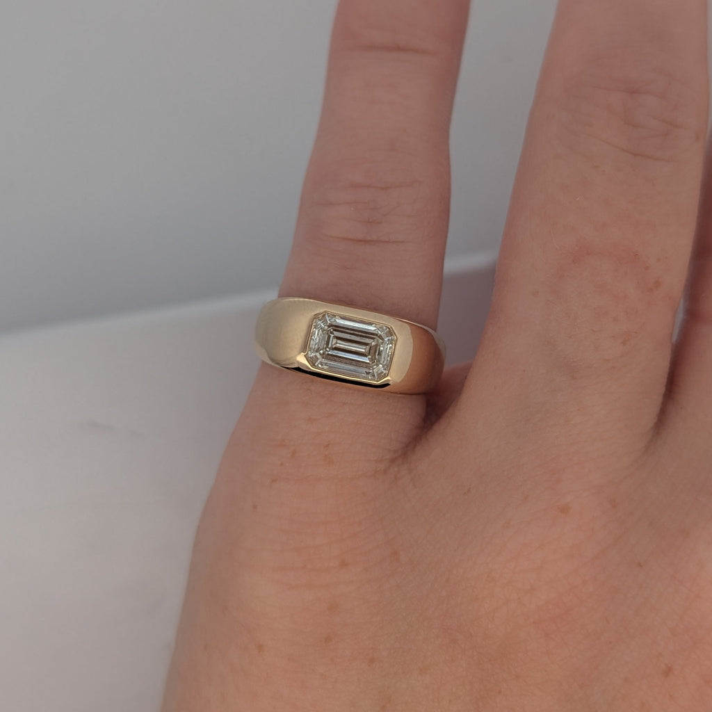 Signet Style East-West Engagement Ring [Made to Order]