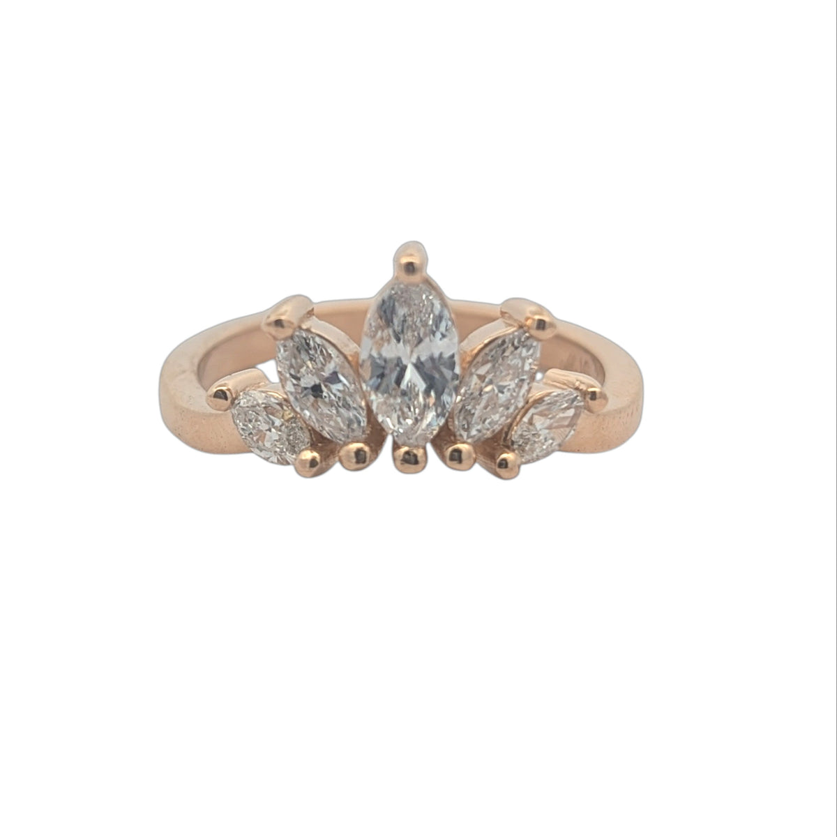 14K Yellow Gold Crown Contour Ring