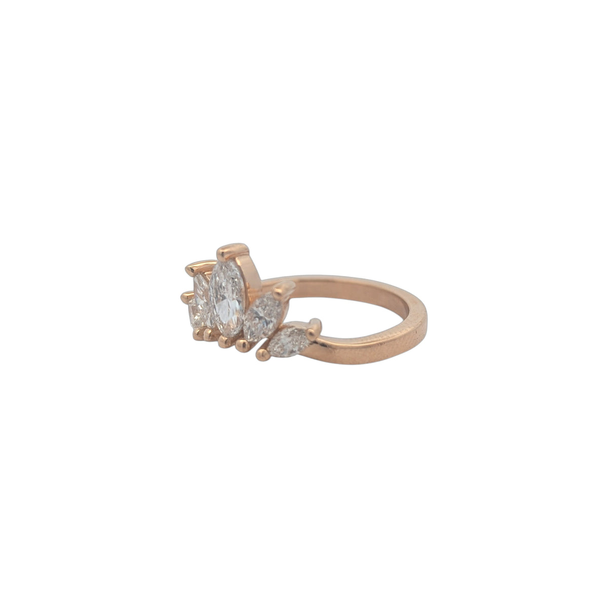 14K Yellow Gold Crown Contour Ring