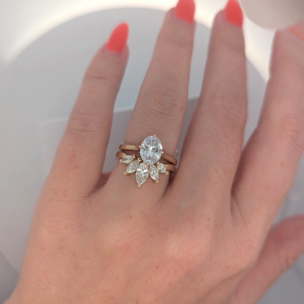 14K Yellow Gold Crown Contour Ring