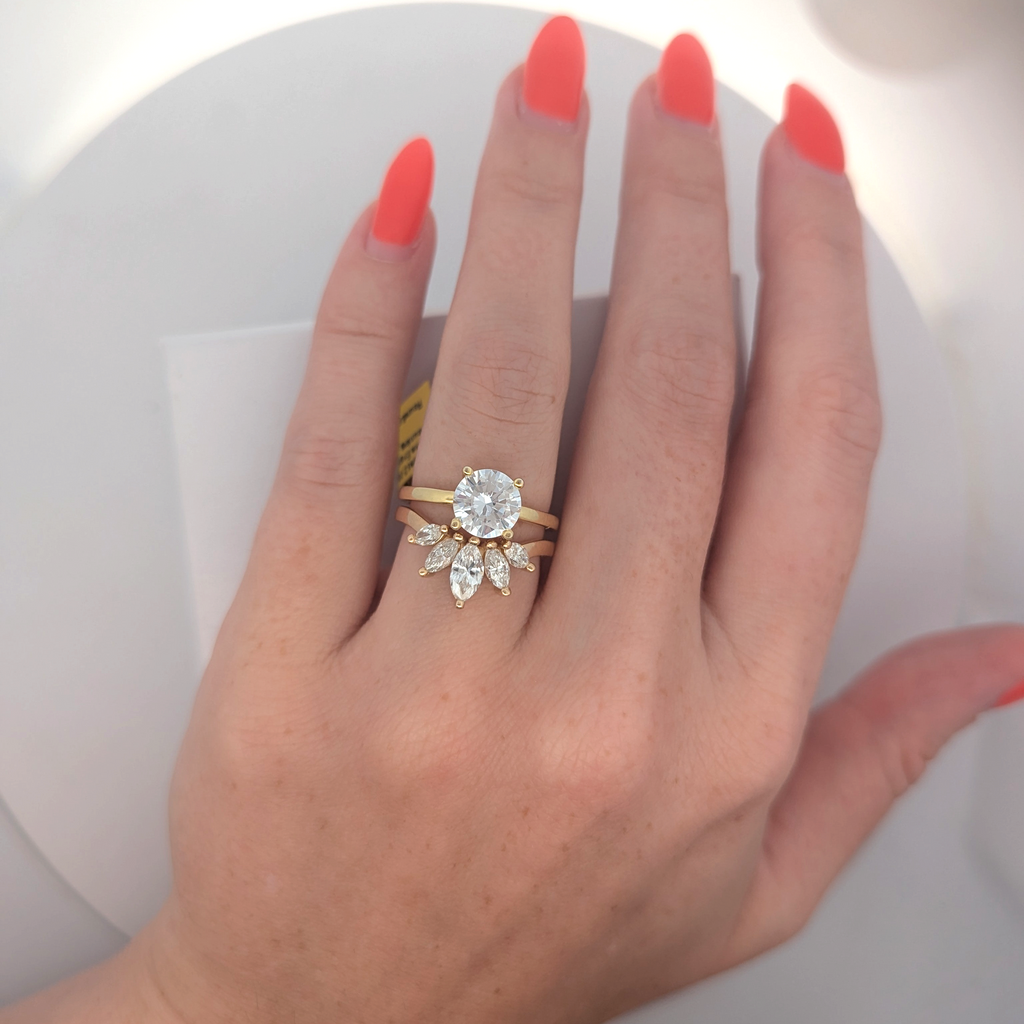 14K Yellow Gold Crown Contour Ring