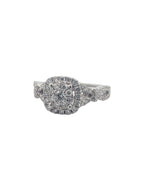 Vintage 14K White Gold Cluster Ring