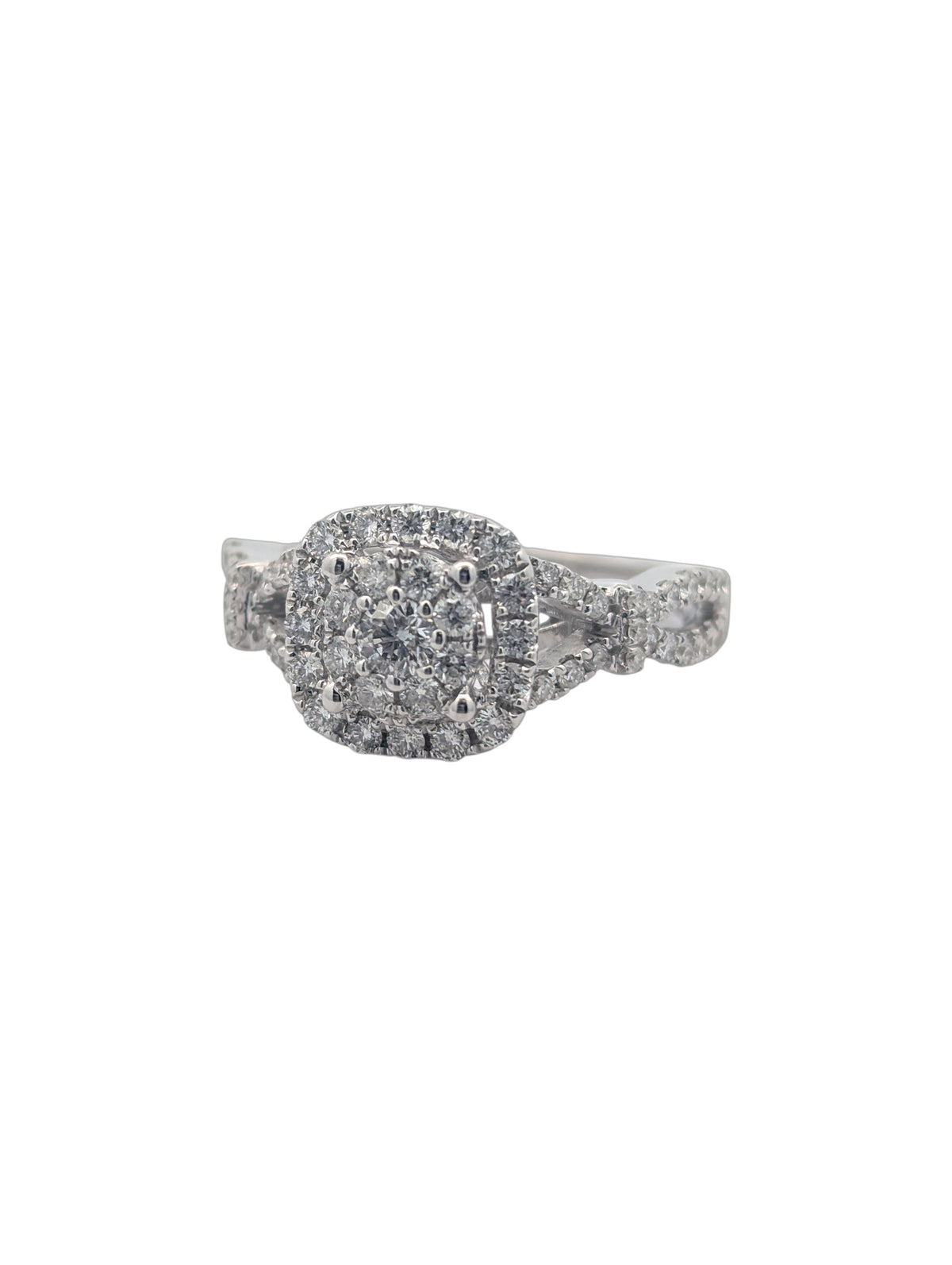 Vintage 14K White Gold Cluster Ring