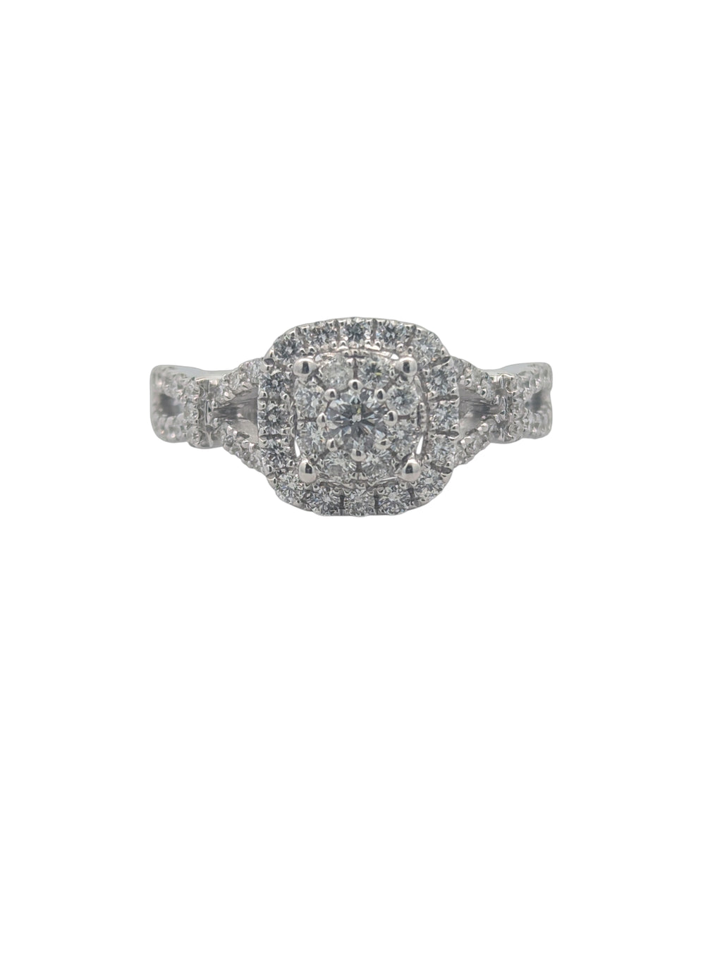 Vintage 14K White Gold Cluster Ring