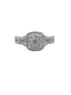 Vintage 14K White Gold Cluster Ring