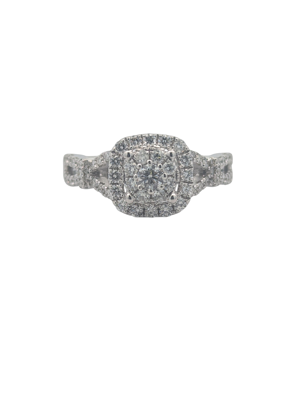 Vintage 14K White Gold Cluster Ring