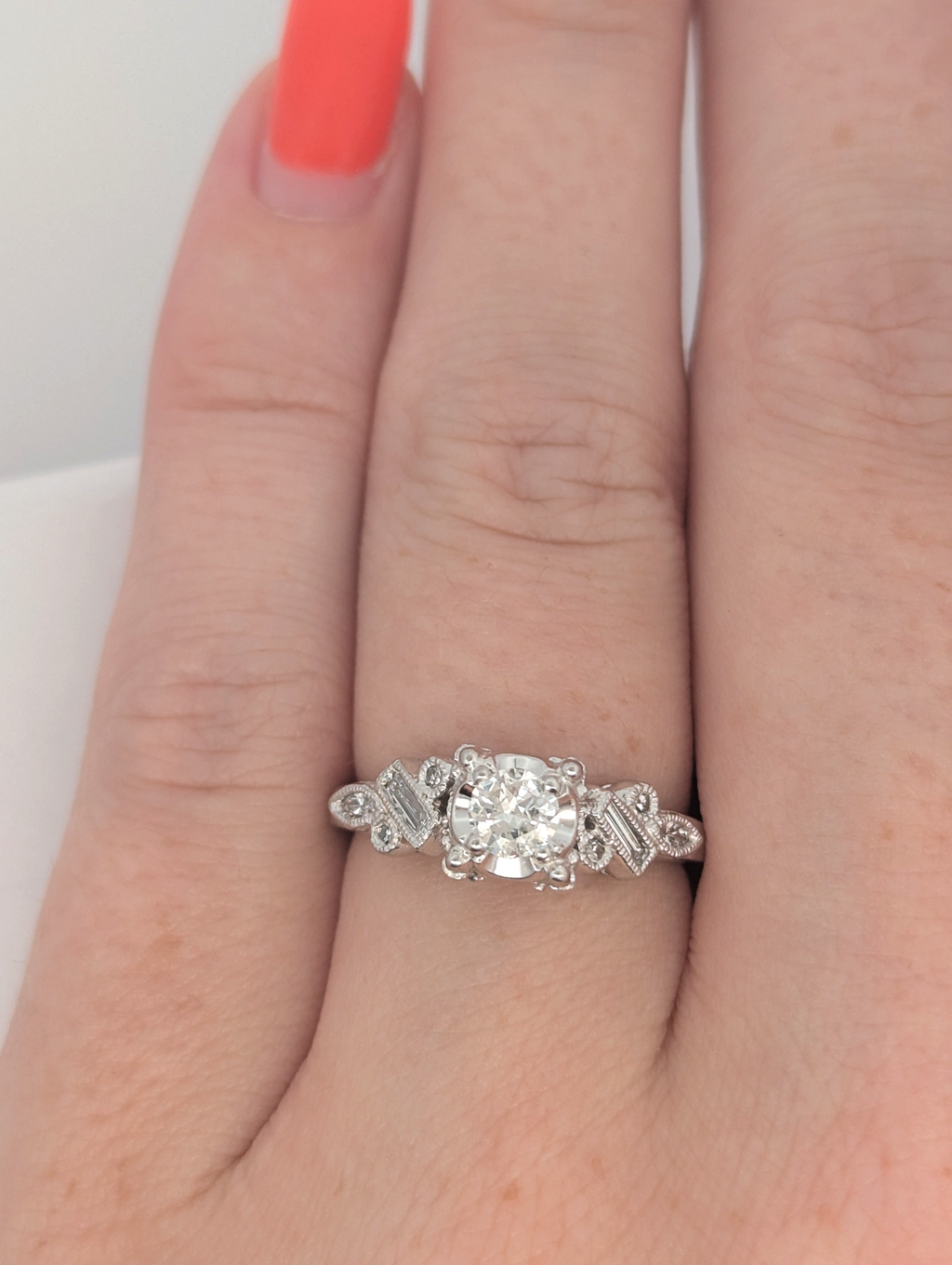 Vintage Platinum Engagement Ring