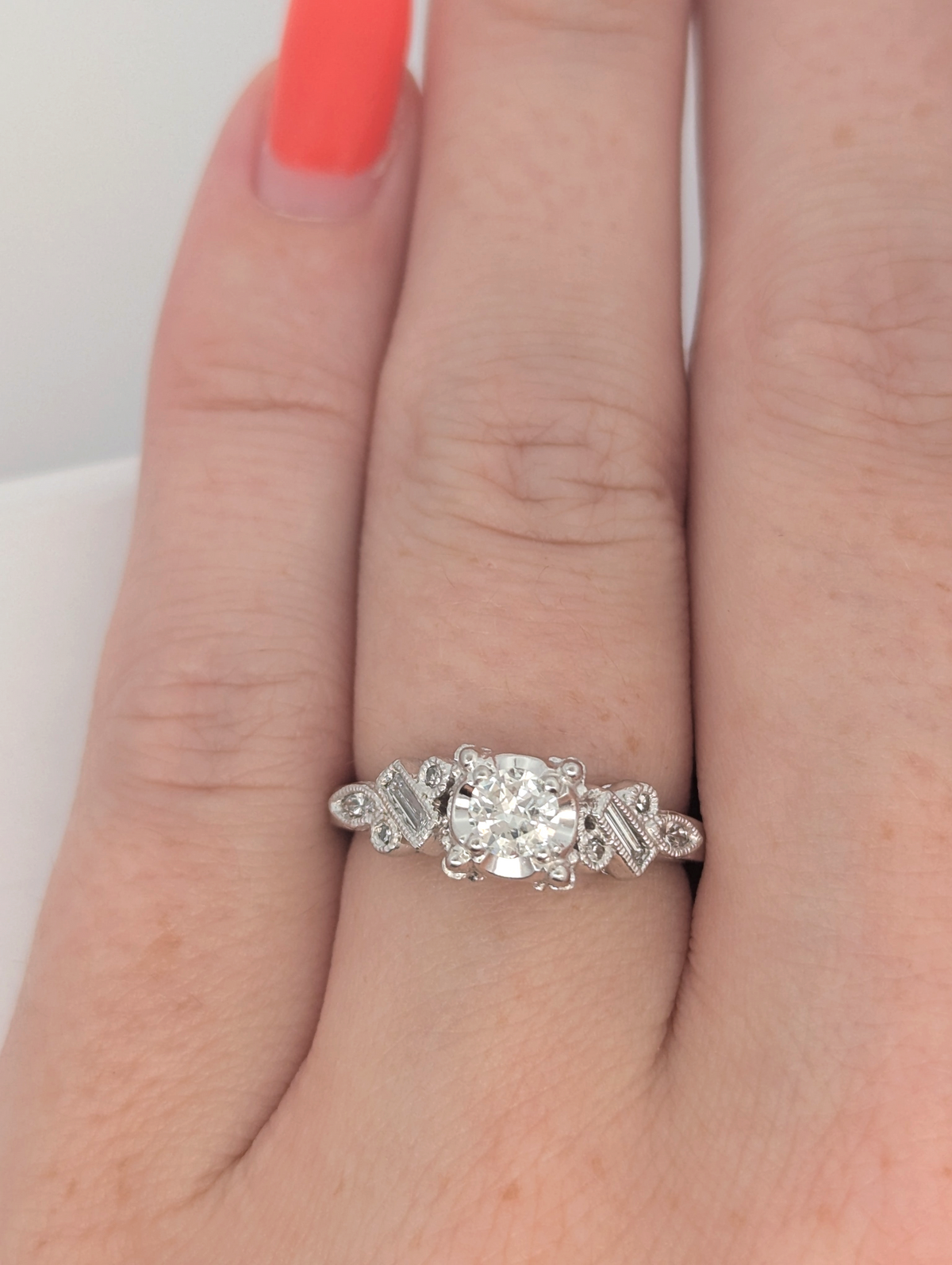 Vintage Platinum Engagement Ring