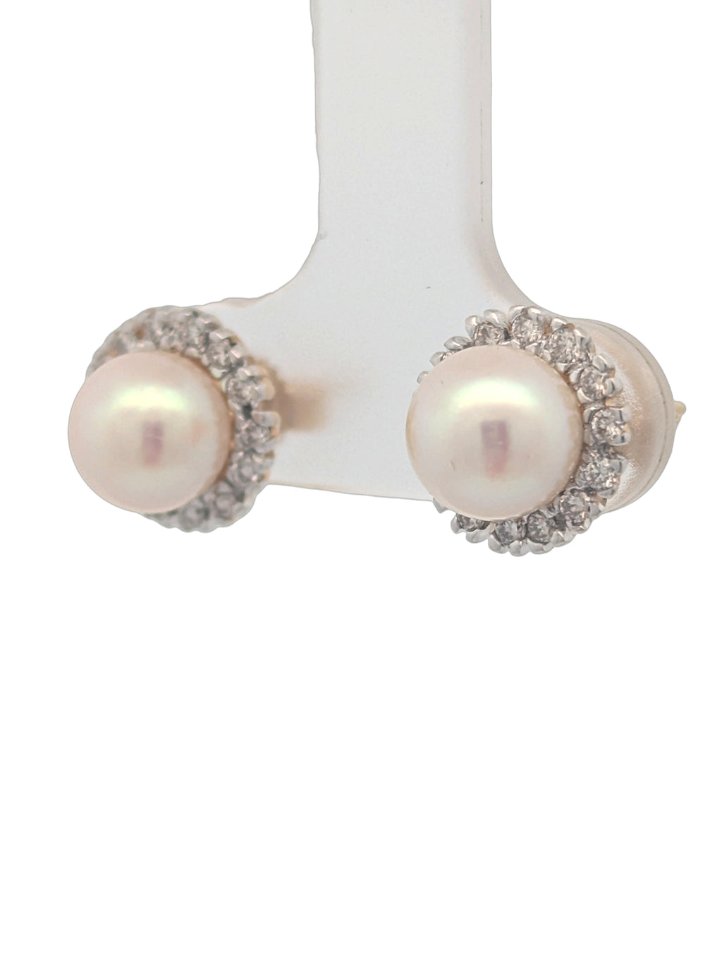 Vintage Pearl and Diamond Earrings