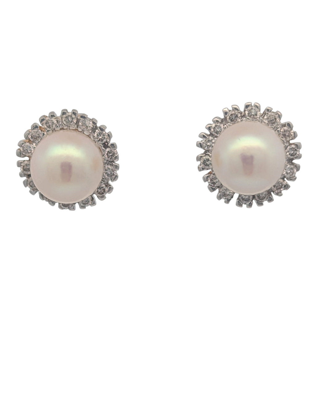 Vintage Pearl and Diamond Earrings