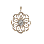 Vintage Floral Pendant with Old Mine Diamond