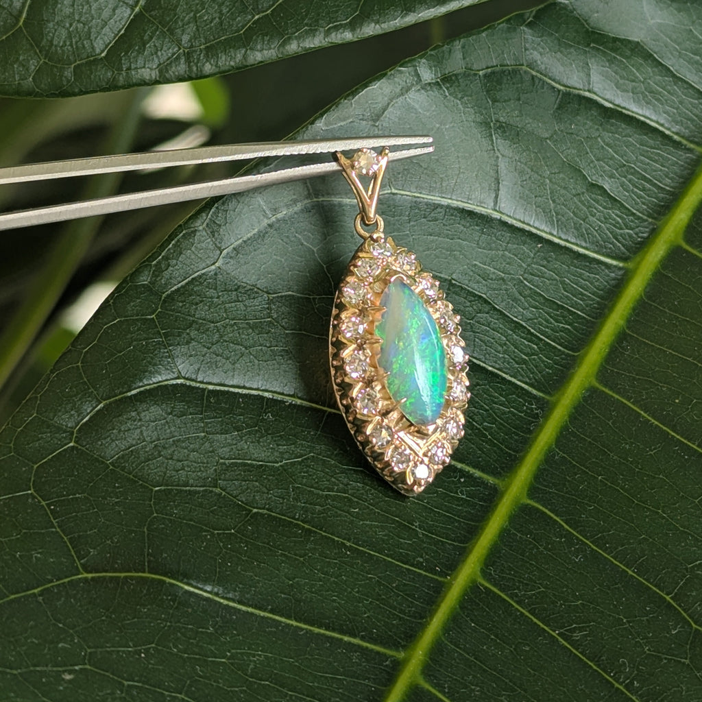 Vintage Opal and Diamond Pendant