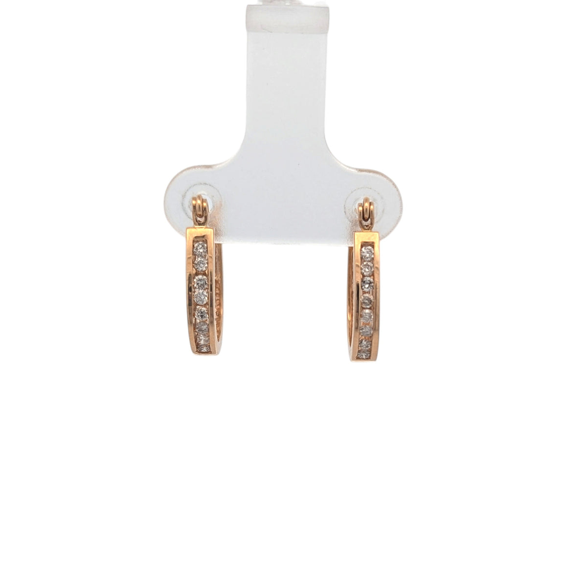 Vintage Diamond Huggie Hoop Earrings